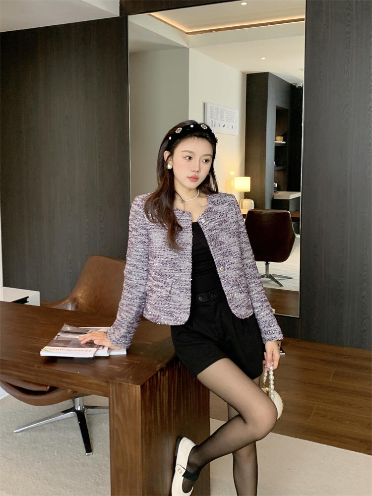 Chanelstyle coarse flower sequins ladies jacket