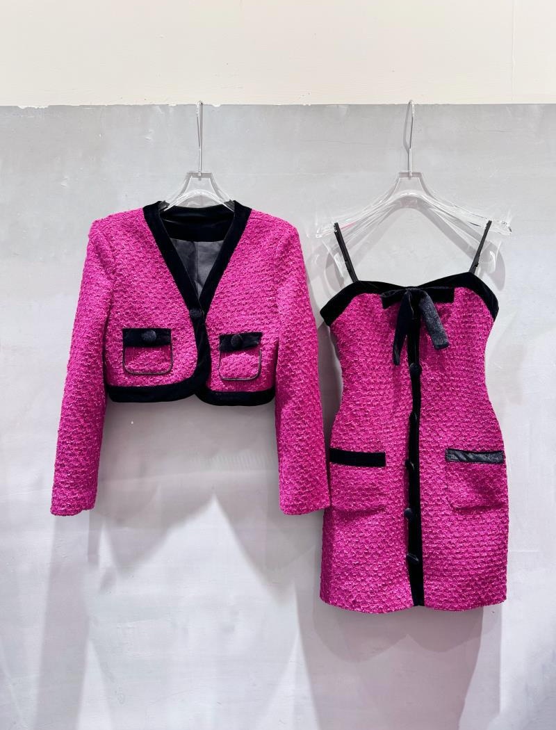 Short fashion coat autumn and winter dress 2pcs set