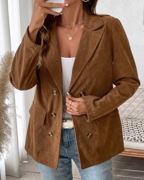 European style pure coat corduroy business suit for women