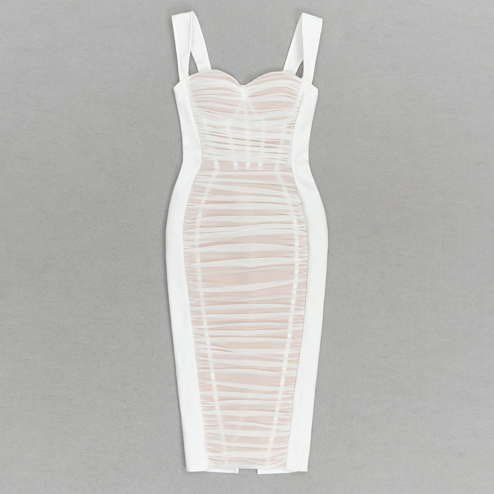 Slim gauze halter bandage dress splice summer sling dress