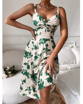 European style fold sexy summer halter dress for women