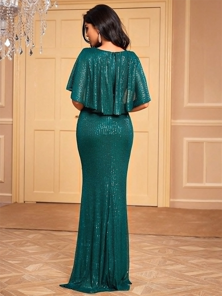 Fashion ladies European style dress sequins sexy evening dress