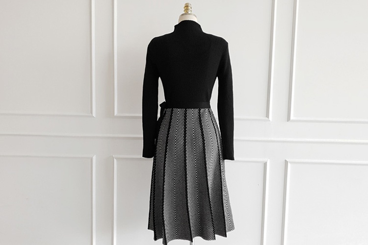 Big skirt temperament dress splice sweater for women