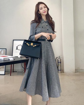 Breasted pinched waist Casual elegant dress