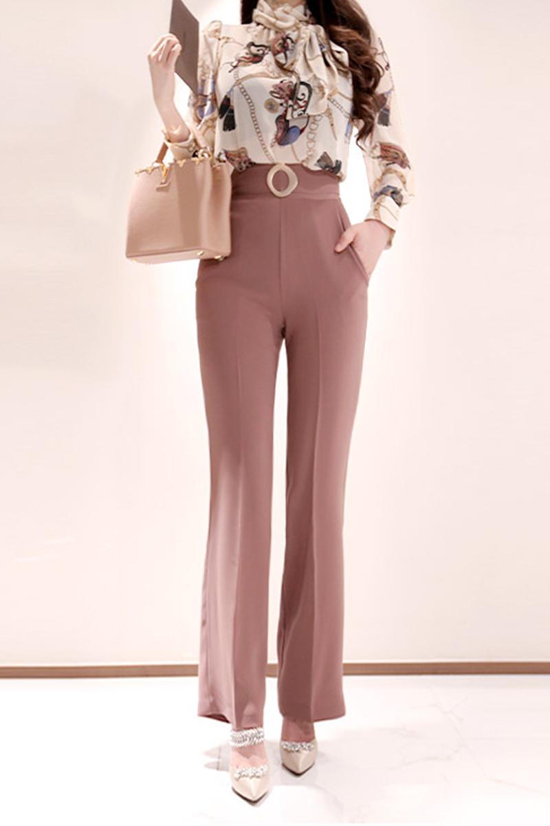 High waist spring and autumn pants slim long pants