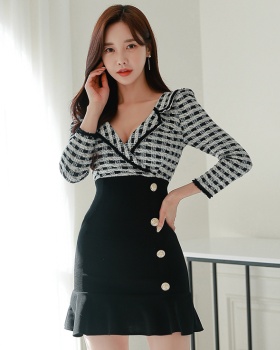 Fashion slim temperament dress lady Korean style T-back