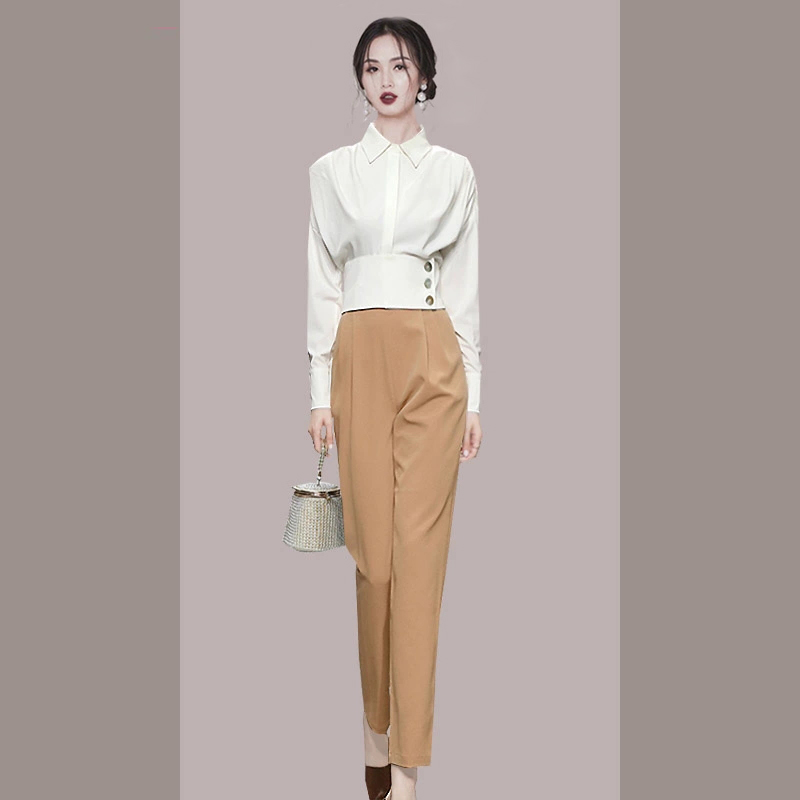 Temperament Western style pants 2pcs set for women