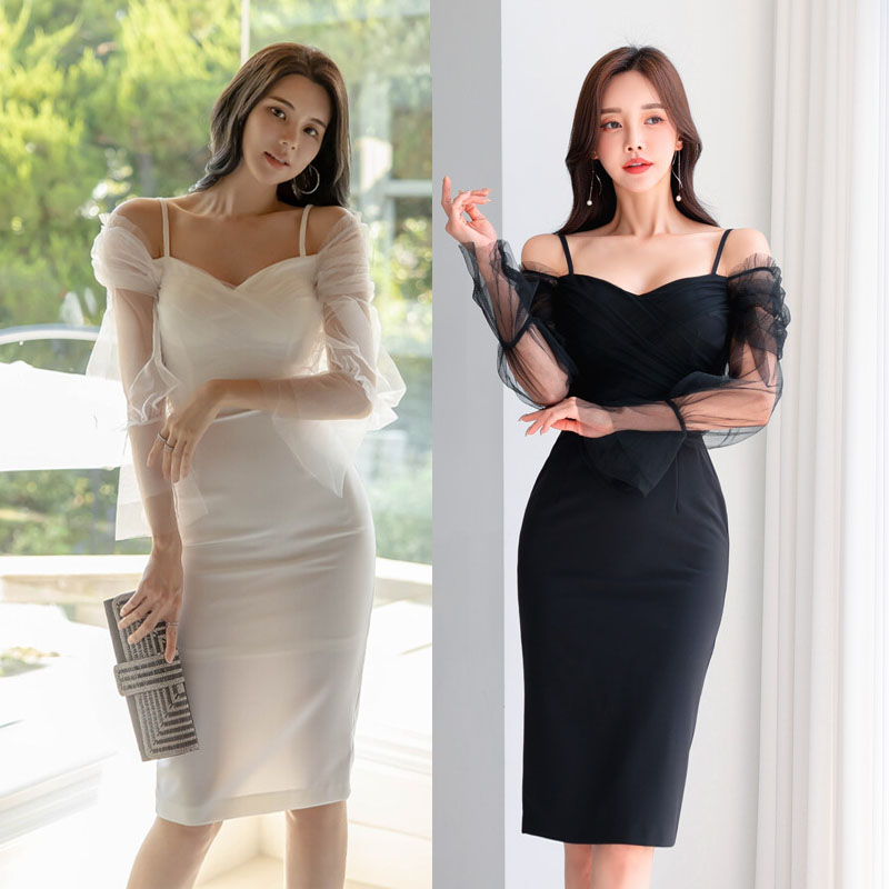 Autumn fashion Korean style package hip slim dress