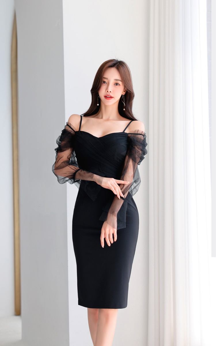 Autumn fashion Korean style package hip slim dress