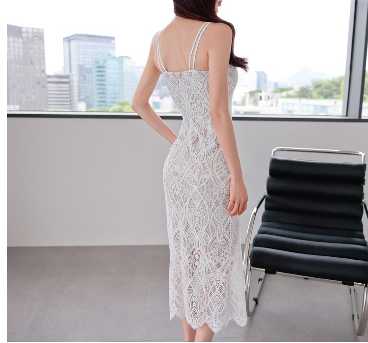 Fashion sexy temperament Korean style lace slim dress