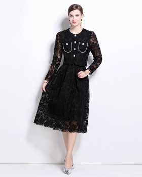 Long sleeve temperament chanelstyle skirt 2pcs set