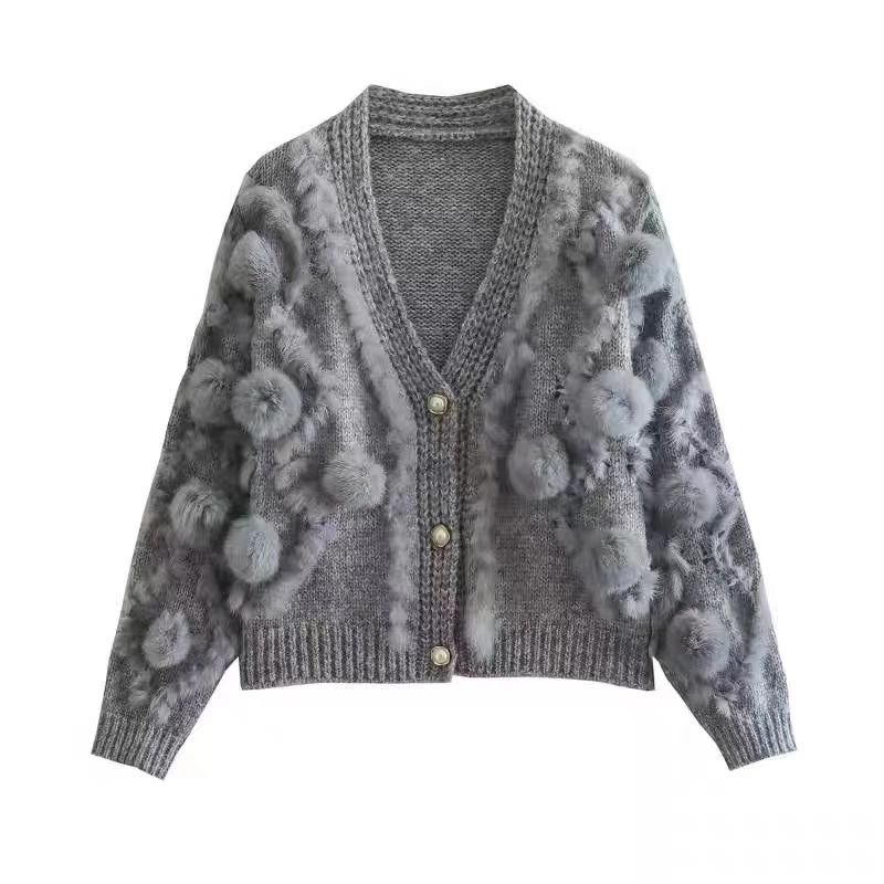 Autumn rabbit fur tops niche splice coat for women