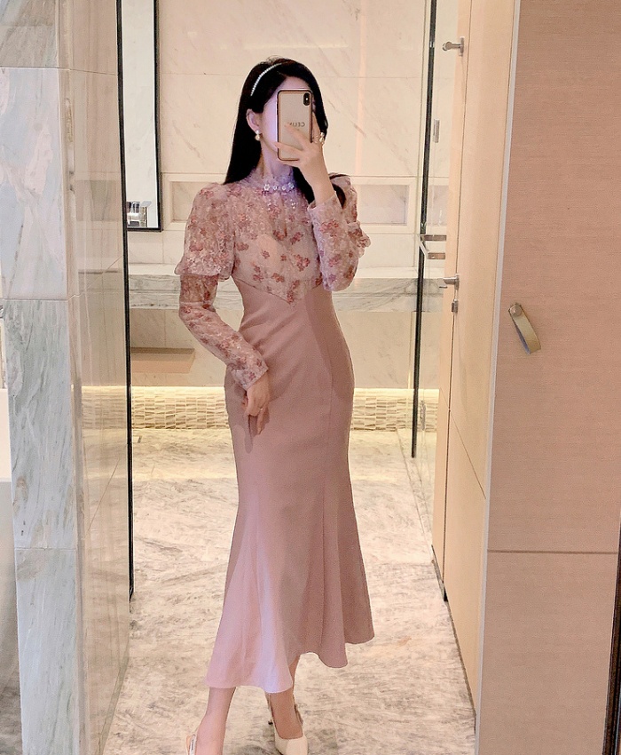 Ladies slim dress autumn and winter long dress for women