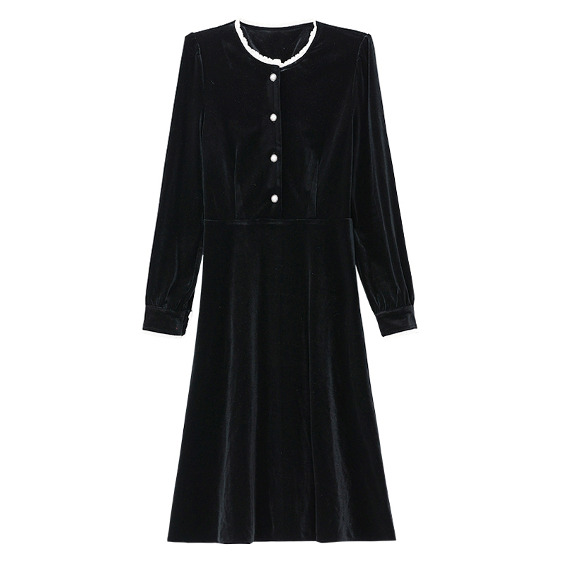 Autumn slim velvet temperament dress for women