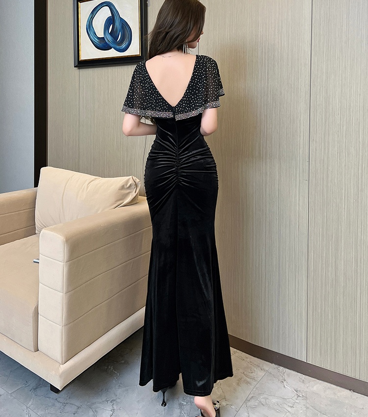 Banquet mermaid evening dress niche velvet dress for women