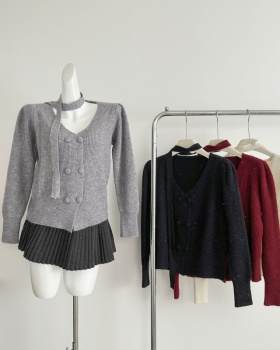 All-match France style cardigan simple sweater for women