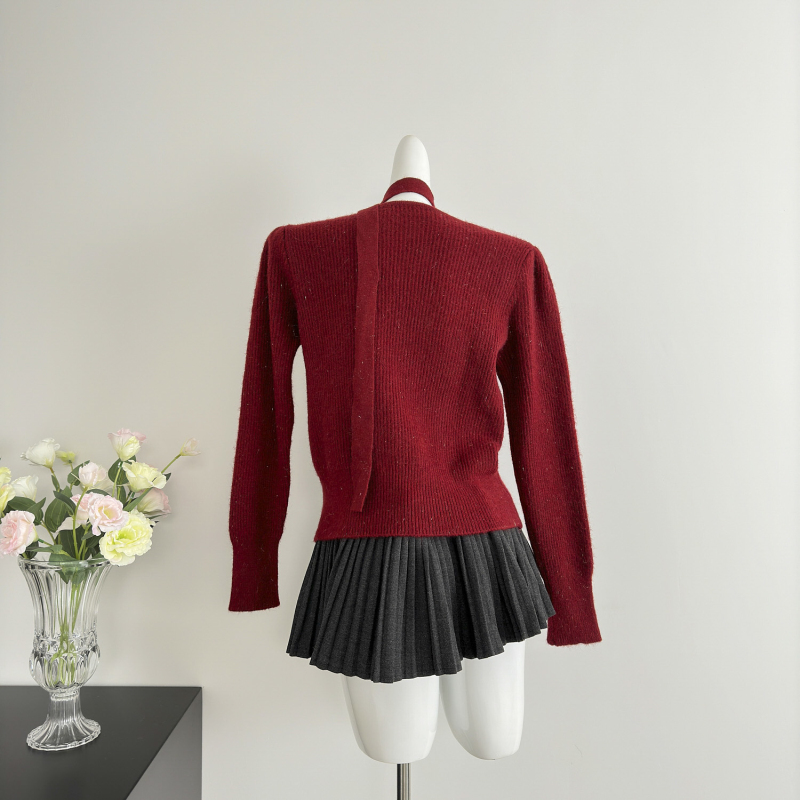 All-match France style cardigan simple sweater for women