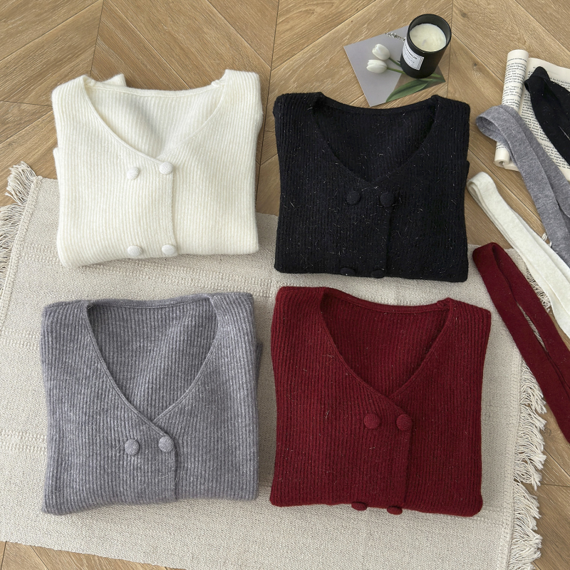 All-match France style cardigan simple sweater for women