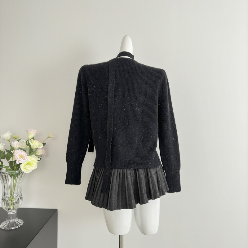 All-match France style cardigan simple sweater for women