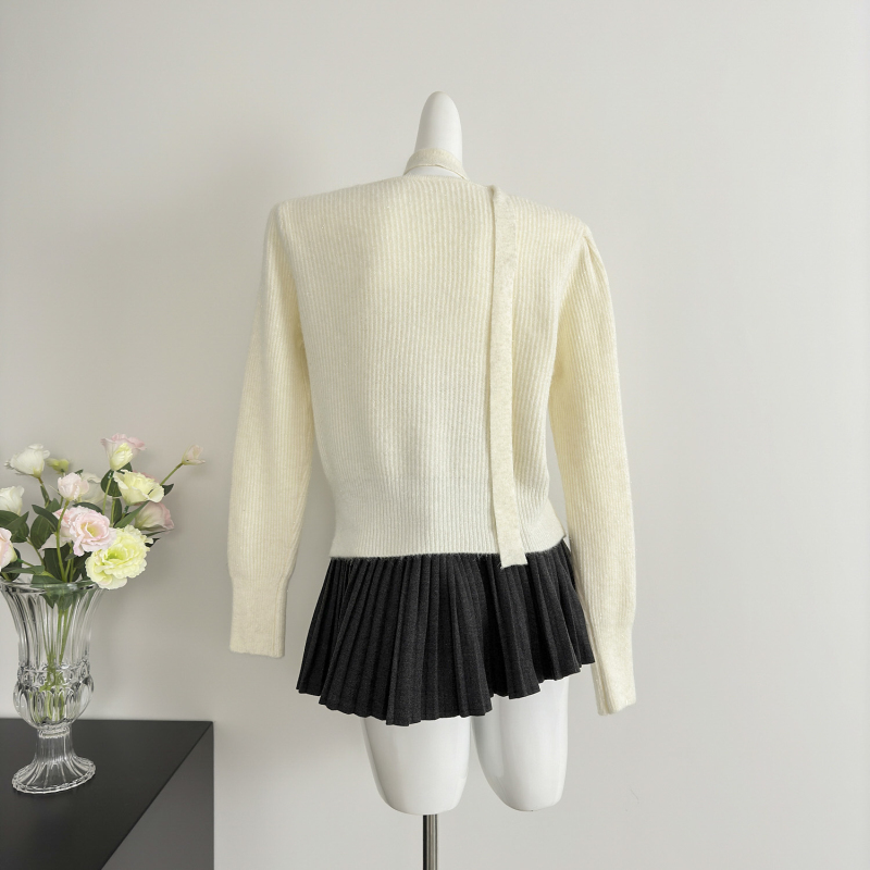 All-match France style cardigan simple sweater for women