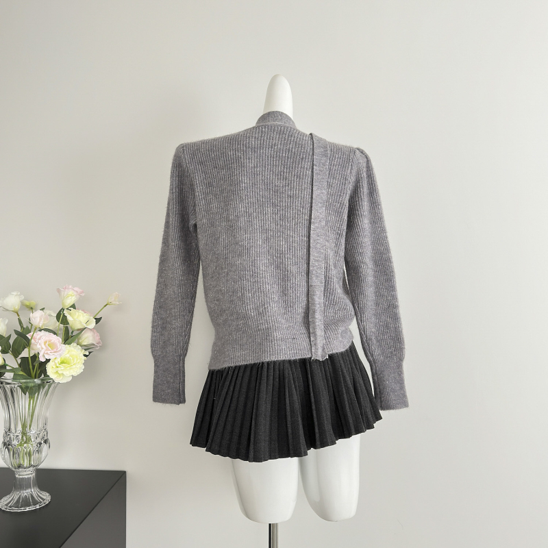 All-match France style cardigan simple sweater for women