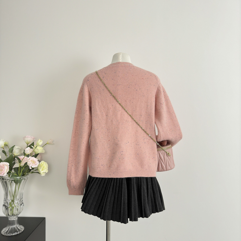 Bow knitted sweater spring and autumn coat for women