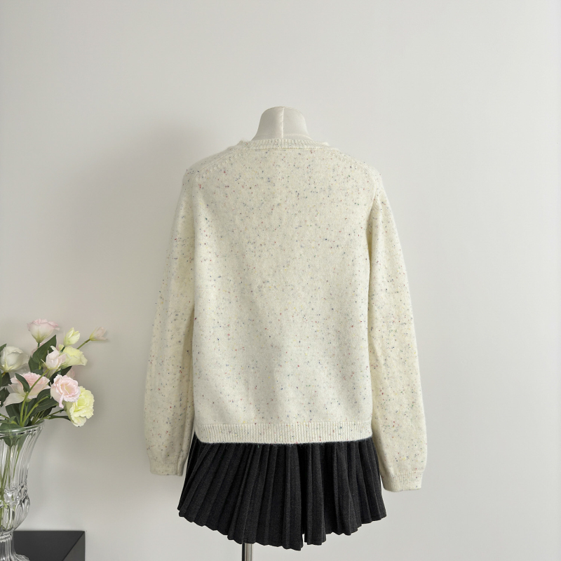 Bow knitted sweater spring and autumn coat for women