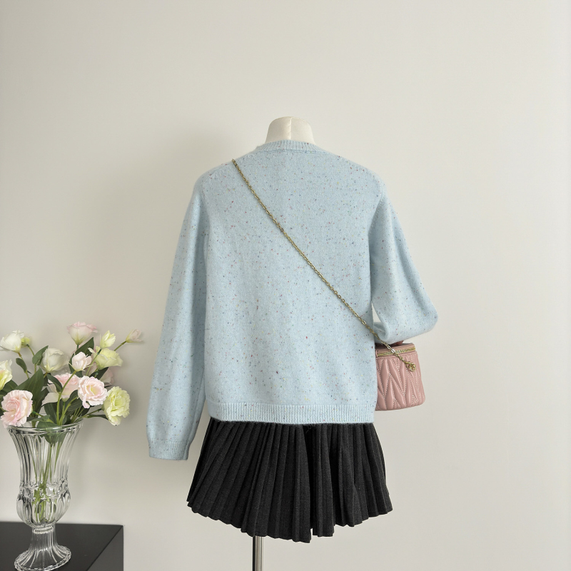 Bow knitted sweater spring and autumn coat for women