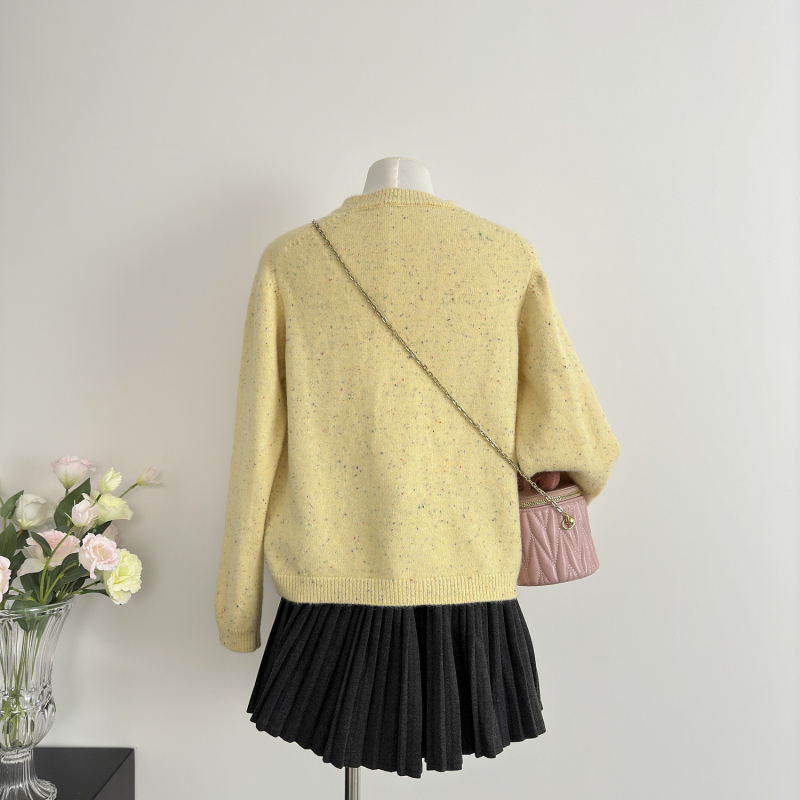 Bow knitted sweater spring and autumn coat for women