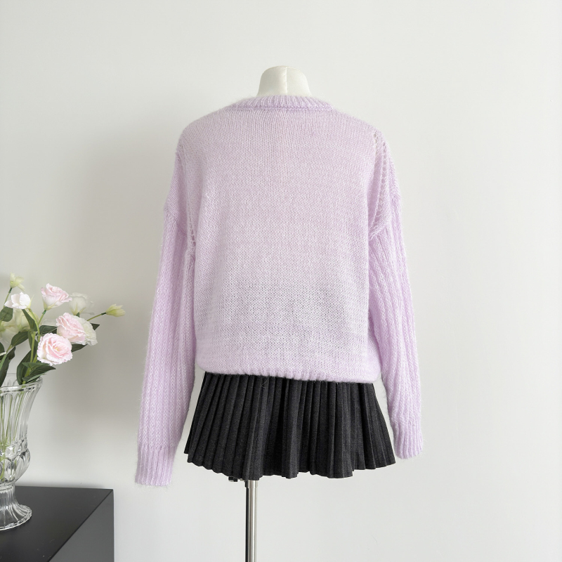 Butterfly flowers tops lazy niche sweater