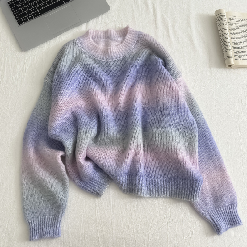 Show young gradient autumn temperament sweater for women