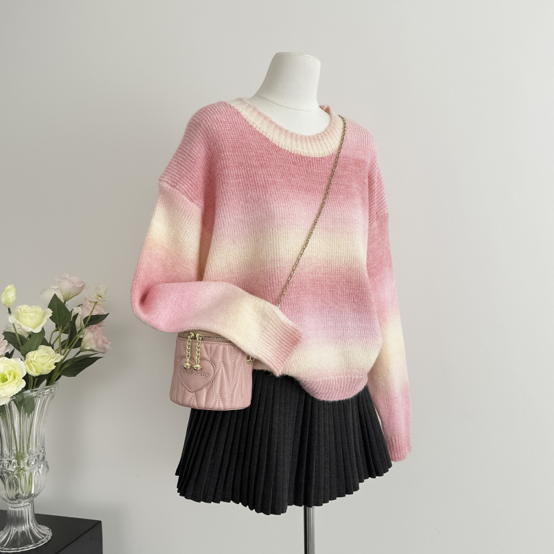 Show young gradient autumn temperament sweater for women