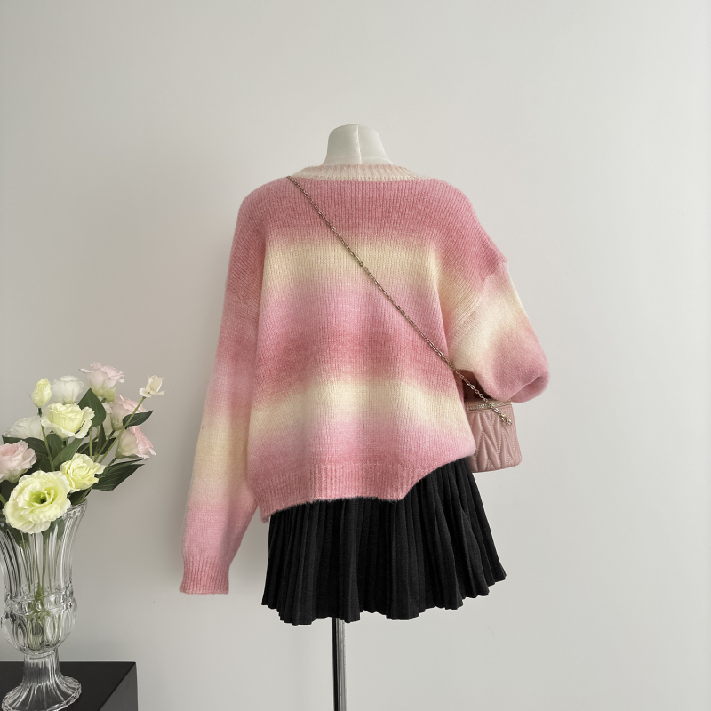 Show young gradient autumn temperament sweater for women