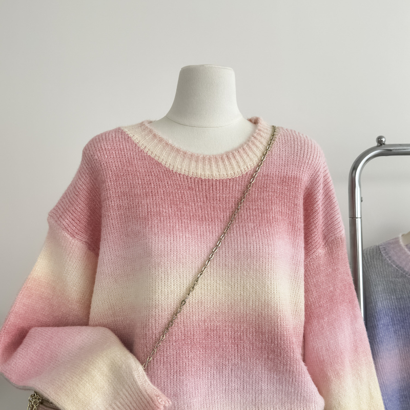 Show young gradient autumn temperament sweater for women