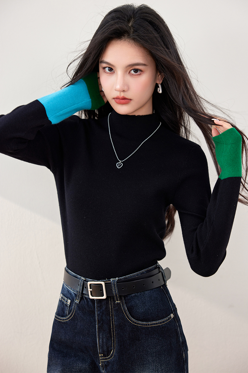 Cuff slim sweater autumn long sleeve tops for women