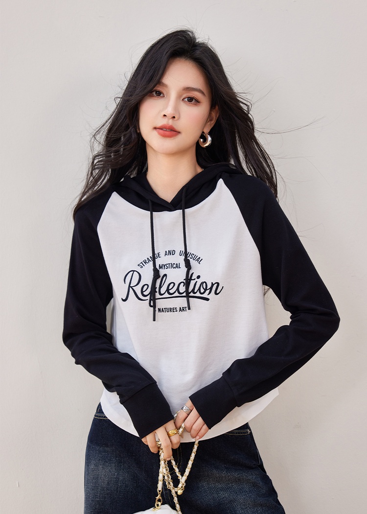 Hooded autumn drawstring hoodie for women