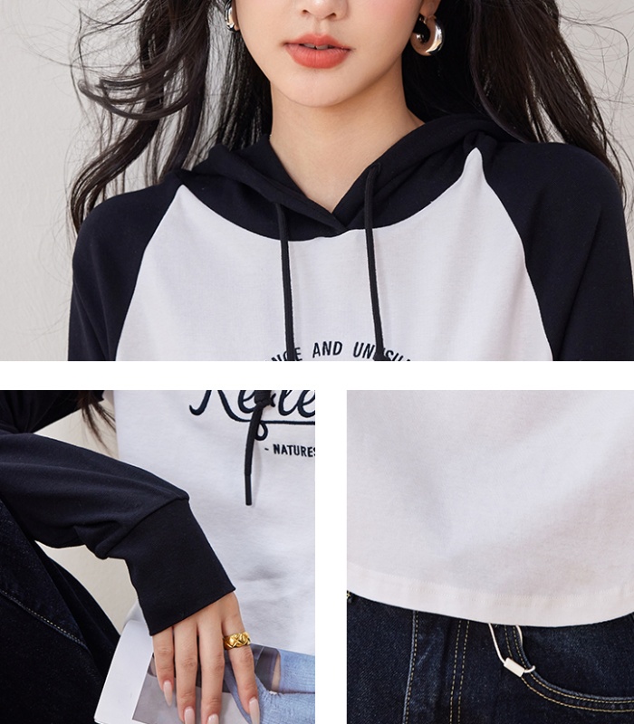 Hooded autumn drawstring hoodie for women