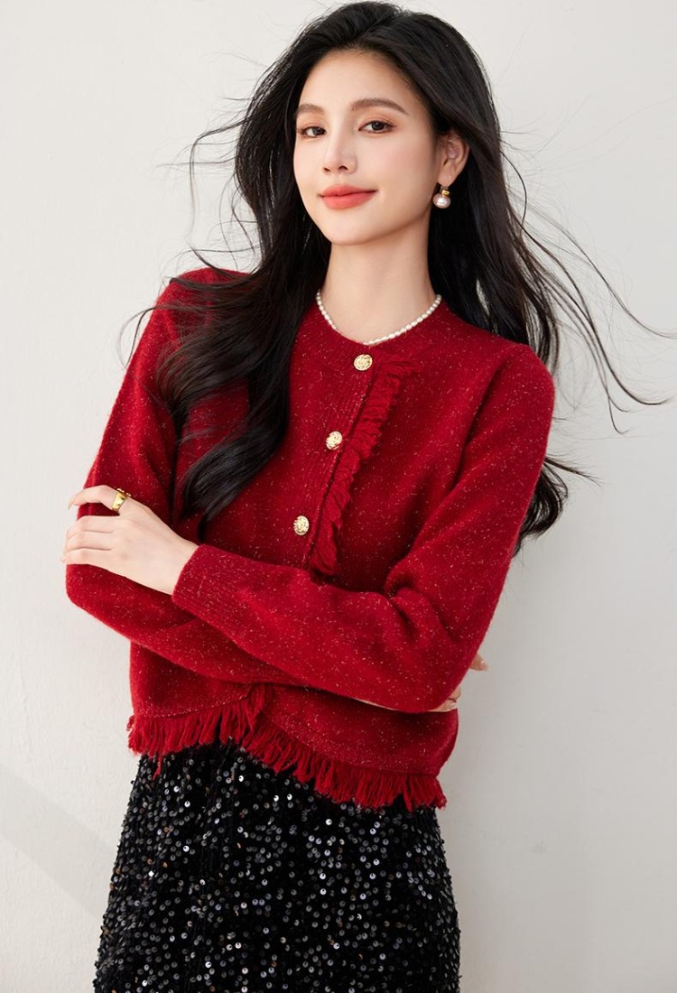 Round neck wool coat unique chanelstyle tops