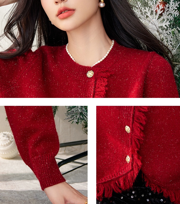 Round neck wool coat unique chanelstyle tops