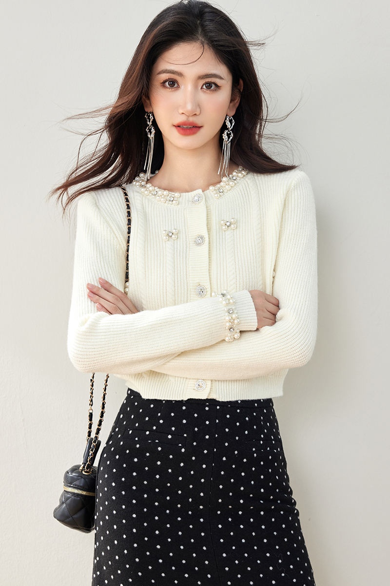 Slim autumn cardigan chanelstyle sweater for women