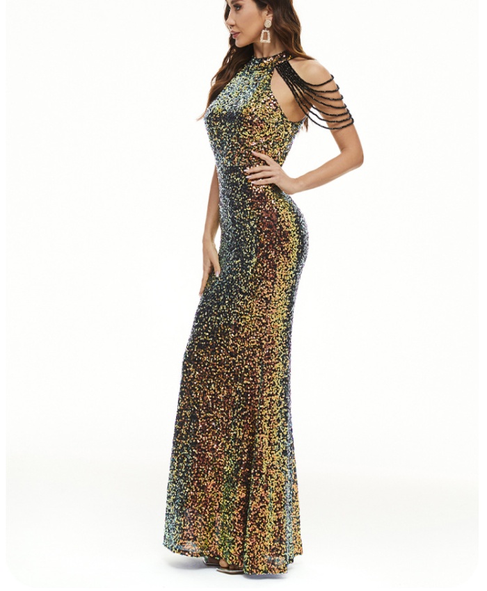 Banquet large yard evening dress sequins dress for women