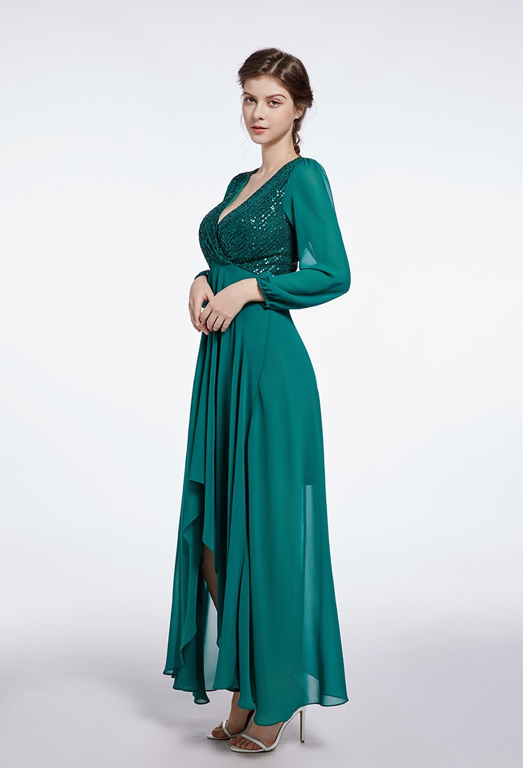 Show sequins formal dress adult banquet evening dress