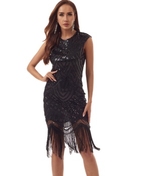 Retro sequins tassels prom dress