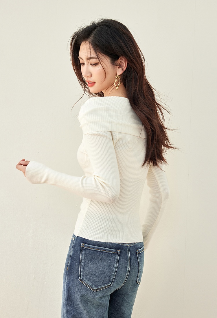 Niche bottoming sweater strapless autumn tops for women