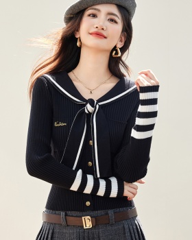 Long sleeve bandage tops autumn sweater for women