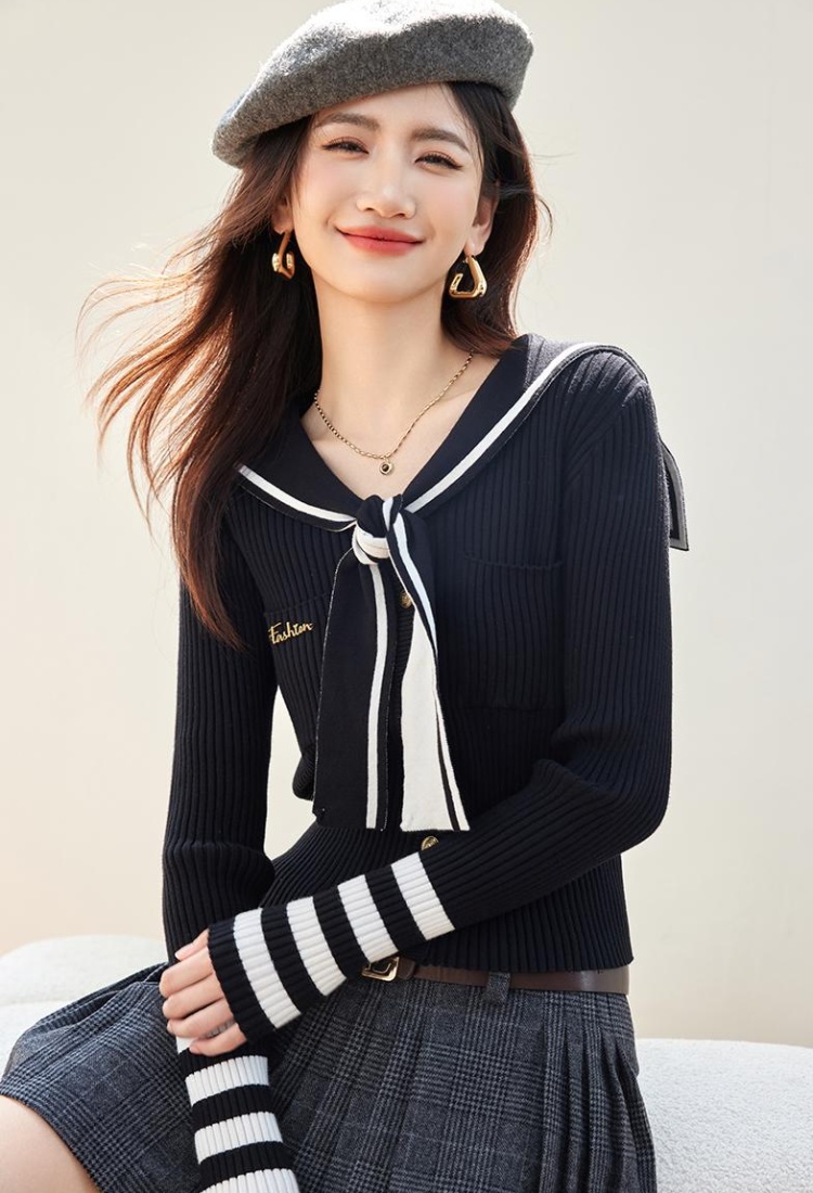 Long sleeve bandage tops autumn sweater for women