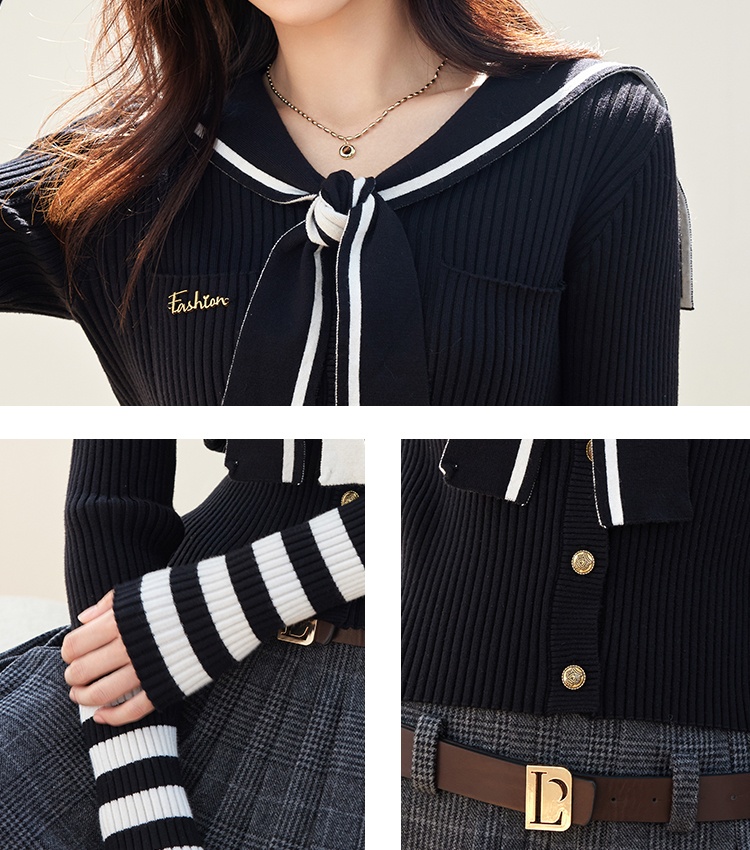 Long sleeve bandage tops autumn sweater for women