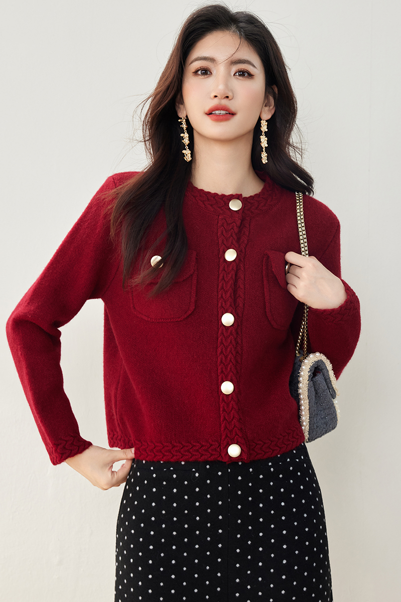 France style sweater all-match coat for women