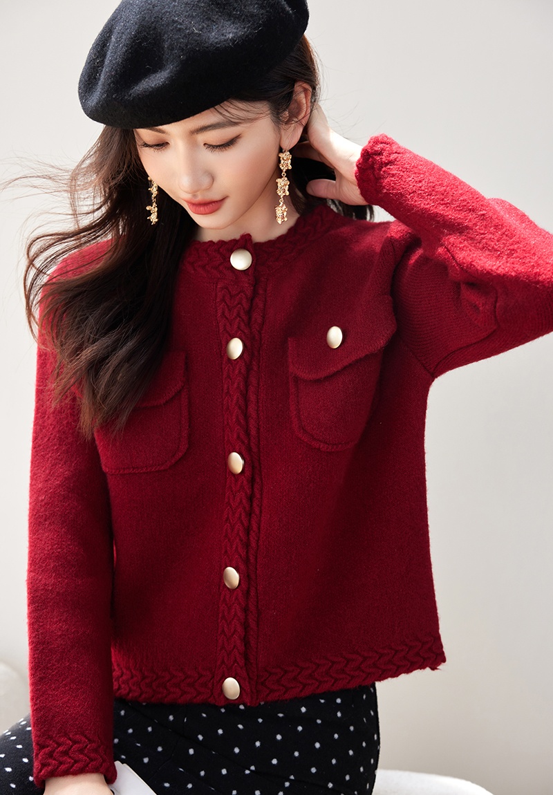 France style sweater all-match coat for women