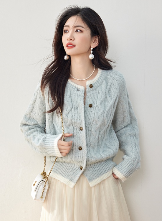 Twist mohair sweater knitted lazy coat